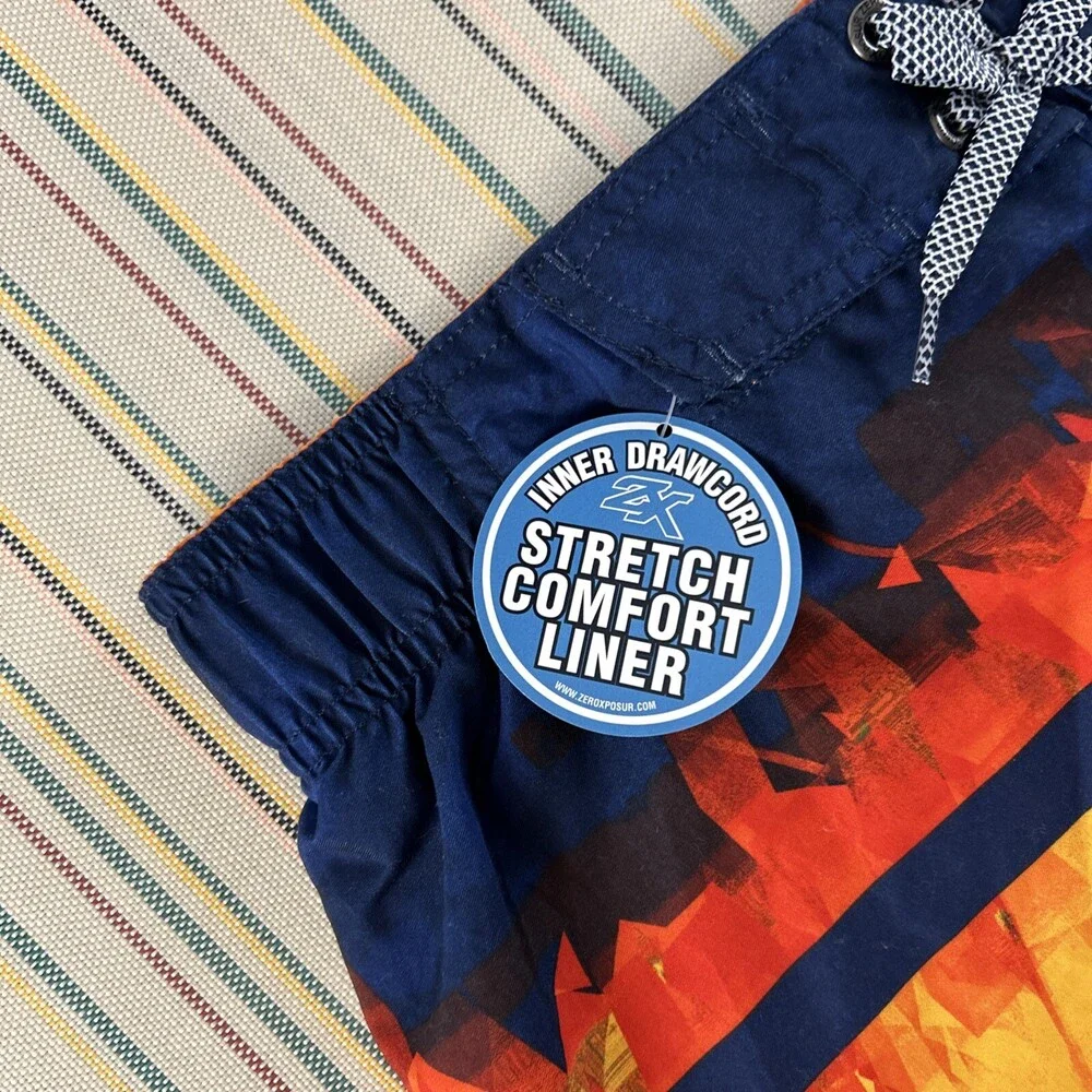 NEW ZeroXposur Swim Trunks Mens XL Navy Blue Trench UPF 50+ 9